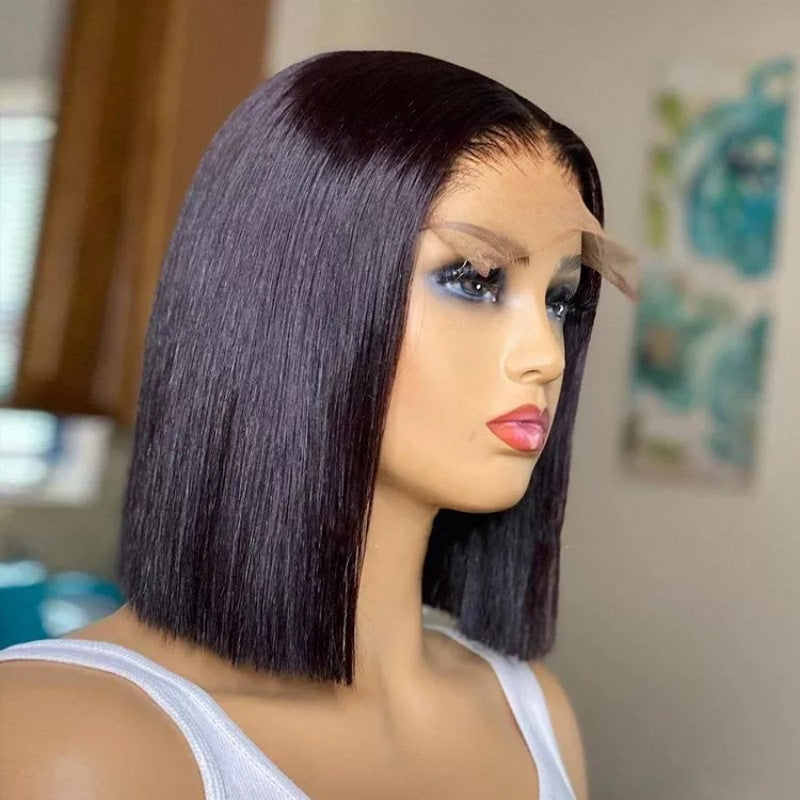 Real human hair lace headband wig with natural silky finish by VELOURA
